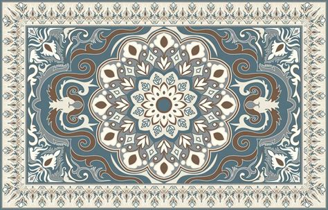 Carpet Design Texture Persian And Tebriz Rugs Design Print Fabric