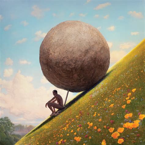 Sisyphus Rests 16 X 16 Archival Print Obrienprints