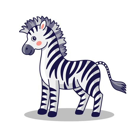 Cute Zebra Cartoon Kids Illustration Isolated On White Background