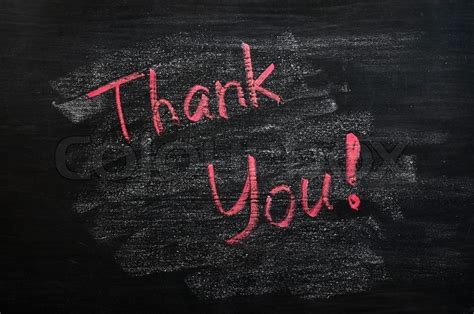 Thank you written with red chalk on a ... | Stock image | Colourbox