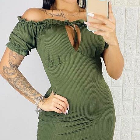 Midi Boneca Gestante Blogueira Vestido Canelado Tubinho Shopee Brasil