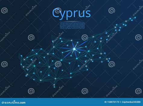 Map Of Cyprus Connection Vector Low Poly Image Of A Global Map With