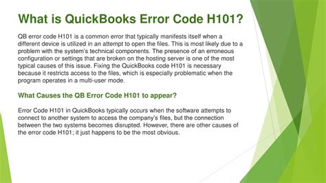 PPT Quick Troubleshooting Guide To Fix Error Code H101 In QuickBooks