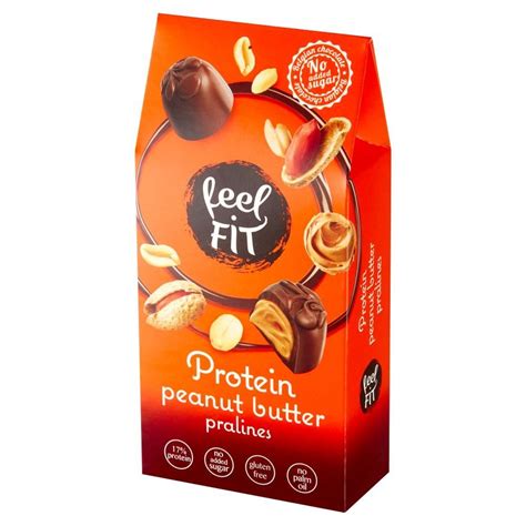 Feel Fit Praliny z belgijskiej czekolady mlecznej z masłem orzechowym ...