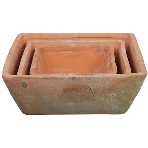 Aged Terracotta Set Of Round Bowls Esschert Design Usa