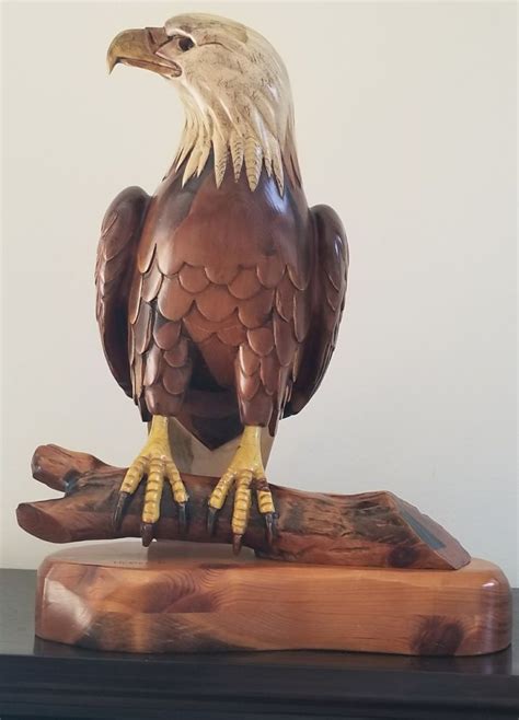 Hersey Kyle Jr Woodcarving Wood Carved Eagle Rare Large Bird Eagle