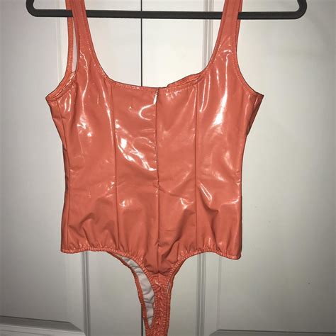 Latex Coral Bodysuit Miss Guided Never Worn Depop