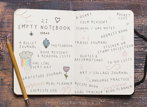 Creative Ideas For Empty Notebooks Or Blank Journals Emily Underworld