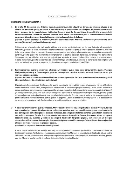 Todos LOS Casos PRÁ Cticos TODOS LOS CASOS PRÁCTICOS PROPIEDAD