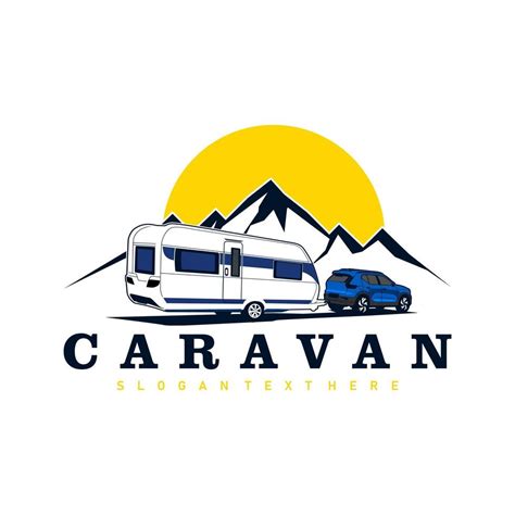 Truck And Trailer Caravan Logo Design Vector 6428029 Vector Art At Vecteezy