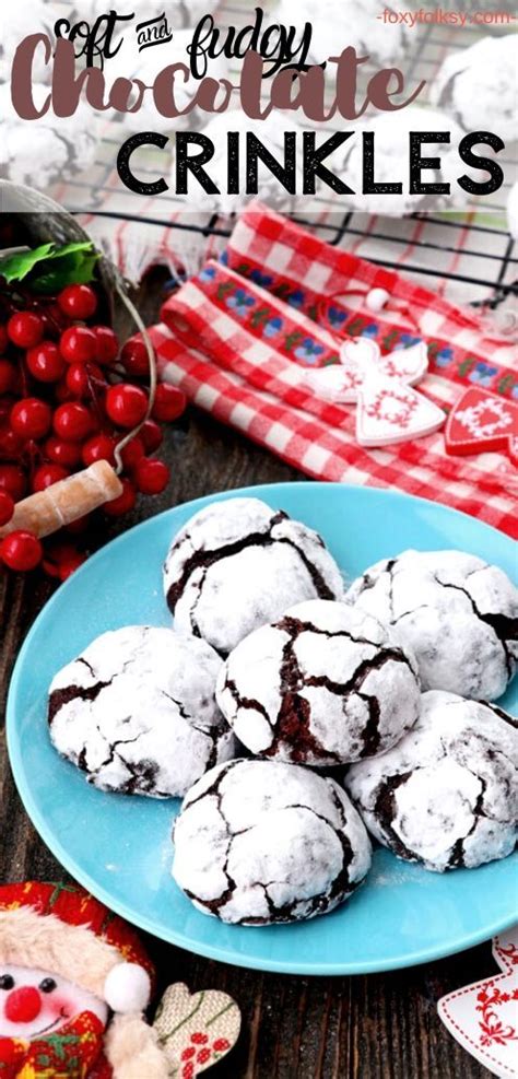 Chocolate Crinkle Cookies Foxy Folksy Recipe Crinkle Cookies Chocolate Crinkles