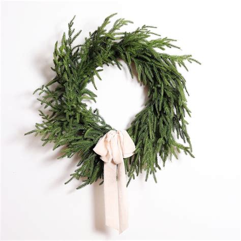 Real Touch Norfolk Pine Front Door Christmas Holiday Winter Wreath 24