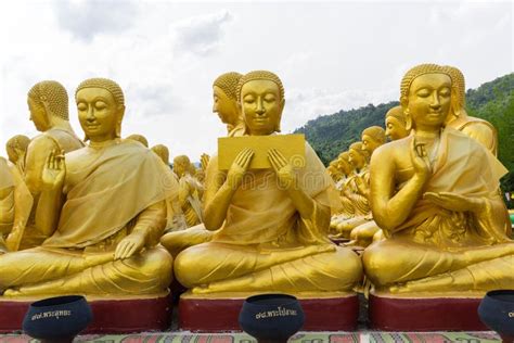 Golden Statue of Buddhist Saint Stock Image - Image of oriental ...