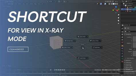 Shortcut To View In X Ray Mode In Blender Blender Tutorial B3d