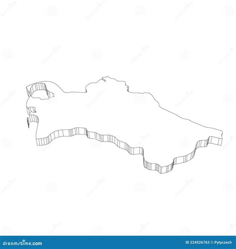 Turkmenistan Flat Landmarks Vector Illustration. Turkmenistan Line City