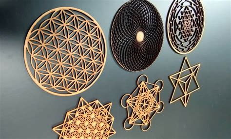 Kit 6 Mandalas Geometria Sagrada vazadas Arte Decoração Barão Laser