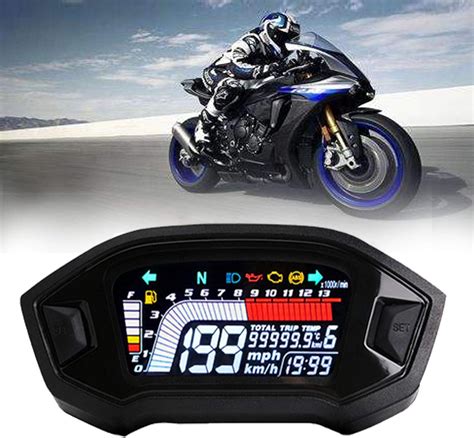 Buy Bluerice Real Color Digital Motorcycle Speedometer Kph Mph