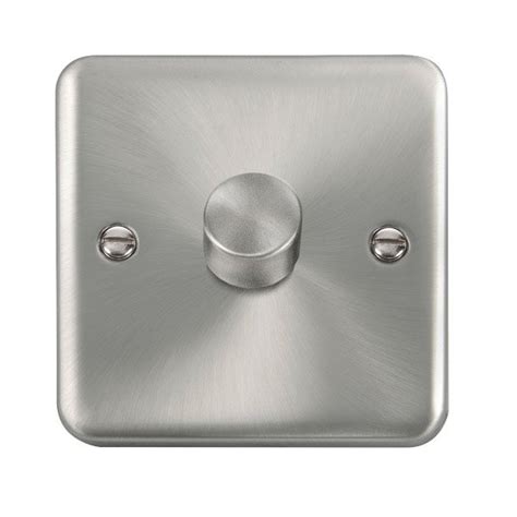 Click Deco Plus Satin Chrome 1 Gang 2 Way 100w Dimmer Switch With Satin Chrome Knob Ukes