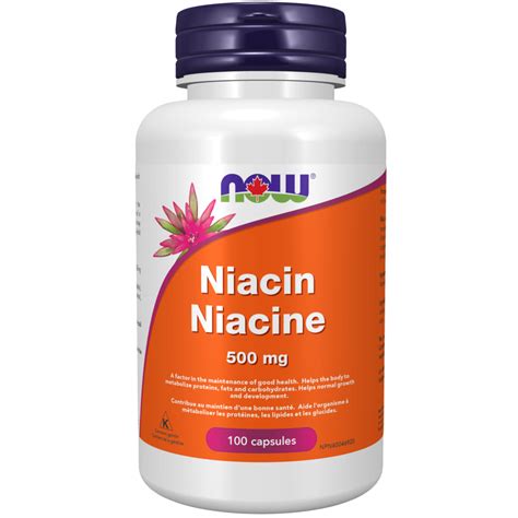 Niacin 500 mg Capsules - Now Foods Canada