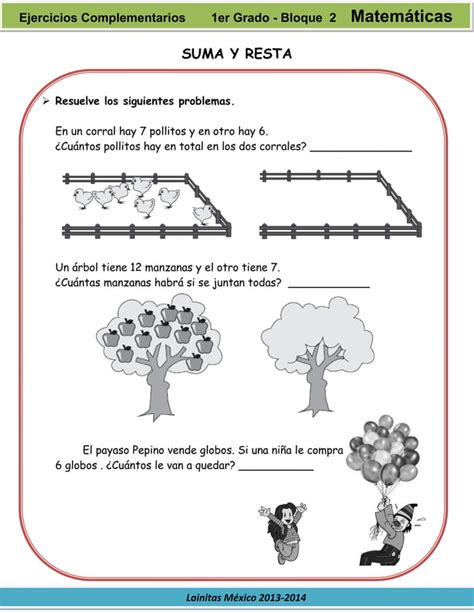 1er Grado Bloque 2 Ejercicios Complementarios PDF