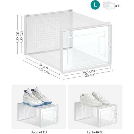 Songmics Cajas De Zapatos Pl Stico Juego De Organizadores De