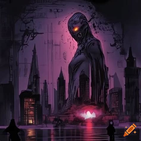 Dark Sci Fi City Comic Artwork On Craiyon