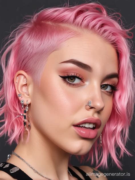 Bold And Edgy Female With Unique Haircut And Piercings Ai Image Generator