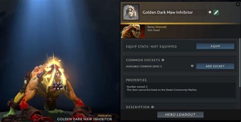 Dota Lifestealer Golden Dark Maw Inhibitor Video Gaming Gaming