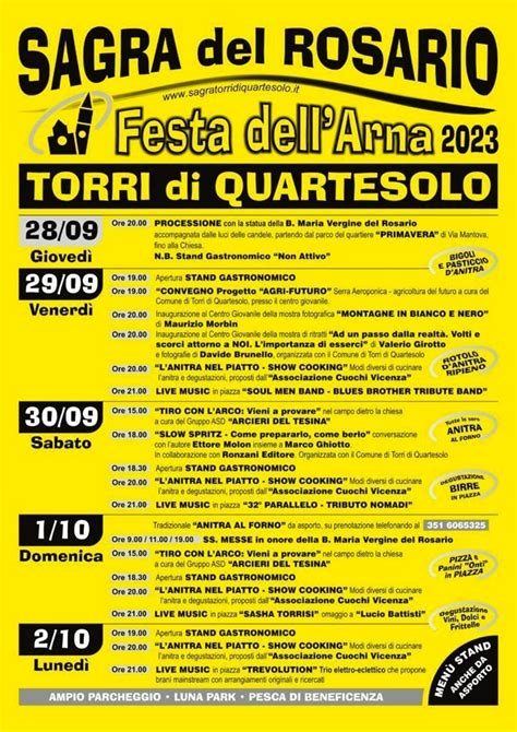 Sagra Del Rosario Festa Dell Arna 2023 A Torri Di Quartesolo