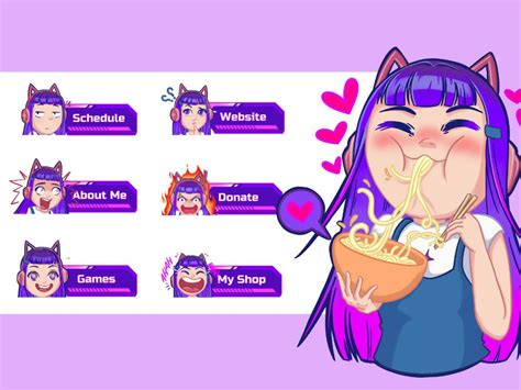 Do Unique Twitch Panel Or Banner Chibi Style And Chibi Emote Upwork