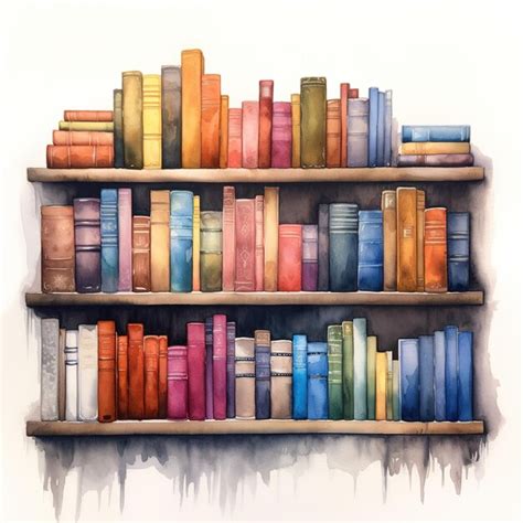 Premium Ai Image A Watercolor Of A Small Stack Of Books