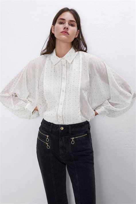 POLKA DOT BLOUSE WITH FULL SLEEVES View All SHIRTS BLOUSES WOMAN