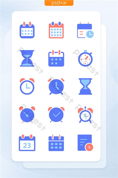 Two Tone Calendar Time Vector Icon Ui Ai Free Download Pikbest