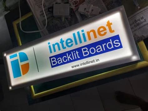 Stainless Steel LED Backlit Glow Sign Board For Display At 1200 Sq