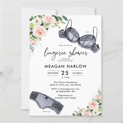 Floral Lingerie Shower Lingerie Party Invitation Zazzle