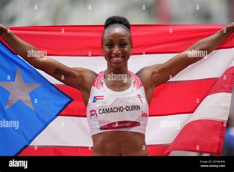 Jasmine Camacho Quinn With Her Country S Flag After Winning Gold At The