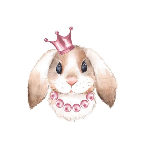 Rabbit And Crown Stock Illustration Illustration Of Pink 96439842