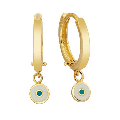 K Real Solid Gold Freshwater Cultured Pearl Dangle Drop Hoop Earrings