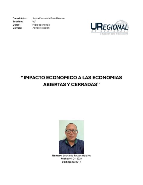 Economia Abierta Y Cerrada Catedr Tico Luisa Fernanda Bran M Ndez