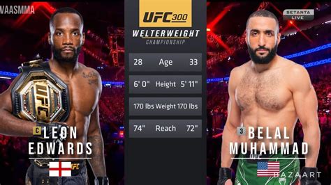 LEON EDWARDS VS BELAL MUHAMMAD 2 FULL FIGHT UFC 300 YouTube