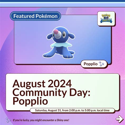 Pokémon GO August 2024 Community Day Popplio PocketMonsters Net