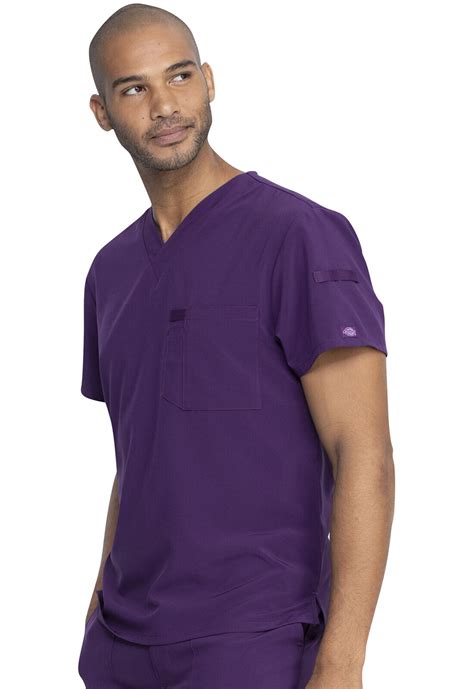 Dickies Scrubs Eds Essentials Men V Neck Top Dk635 Egg Eggplant Free