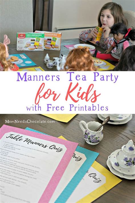 Manners Tea Party With Lunchmakers® Tea Party Activities Kids Tea