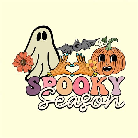 Premium Vector Groovy Style Spooky Season Retro Halloween T Shirt Illustrationvintage T Shirt