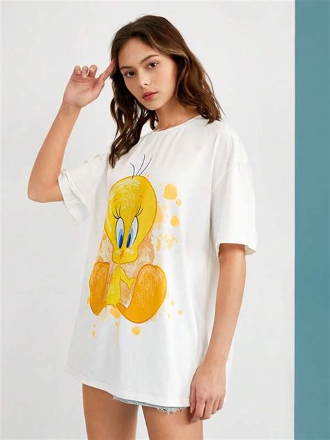 Looney Tunes X Shein T Shirt Oversize Dessin Anim Mode En Ligne