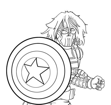 Coloriage Marvel Captain America Capitaine Coloring Soldat De L Hiver