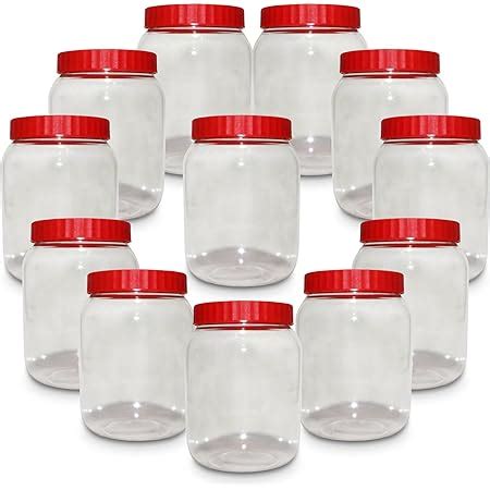 Lot De 6 Bocaux De Rangement Ronds En Plastique Transparent De 1000 Ml