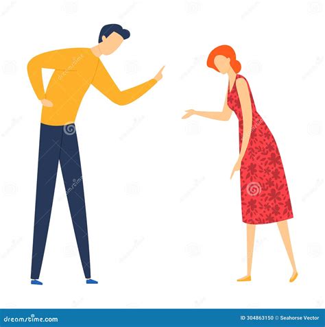 Man and Woman Arguing or Debating, Both Pointing Fingers, Showing