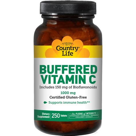 Country Life Buffered Vitamin C With Bioflavonoids 1 000 Mg 250 Tabs