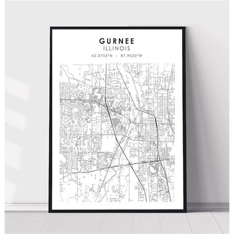 Gurnee Illinois Map - Etsy